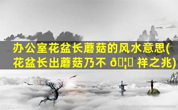 办公室花盆长蘑菇的风水意思(花盆长出蘑菇乃不 🦋 祥之兆)